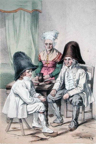 Marsh Peasants of Room v oblasti Puy de Dome v Auvergne, kolem roku 1865 (barevné lito) od Charles (after) Bour