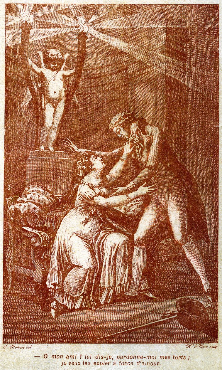 "Odpusť mi mé křivdy, chci je odčinit láskou." 18. století od Charles (after) Monnet