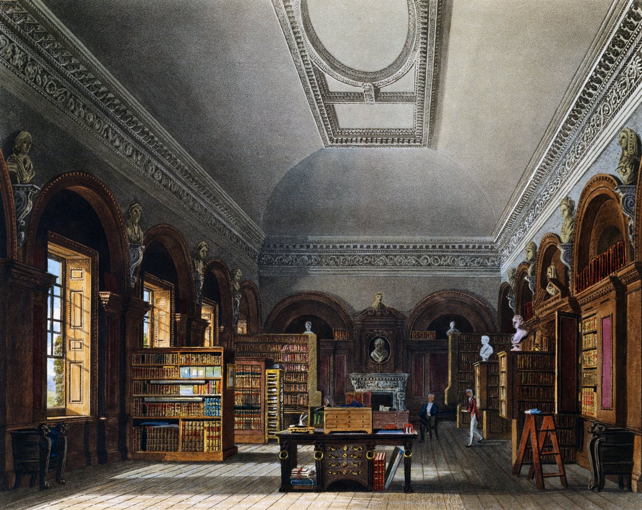 Královnina knihovna, Rytina Richarda Reevea po kresbě Charlese Wilda, Z historie královských sídel od Charles (after) Wild