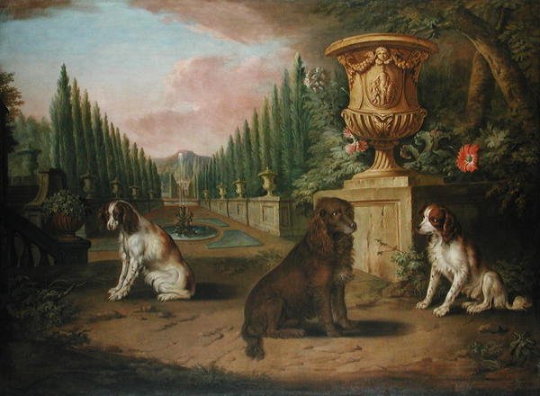 Tři španělé v zahradě, asi 1730 (olej na plátně) od Charles (and Studio) Collins