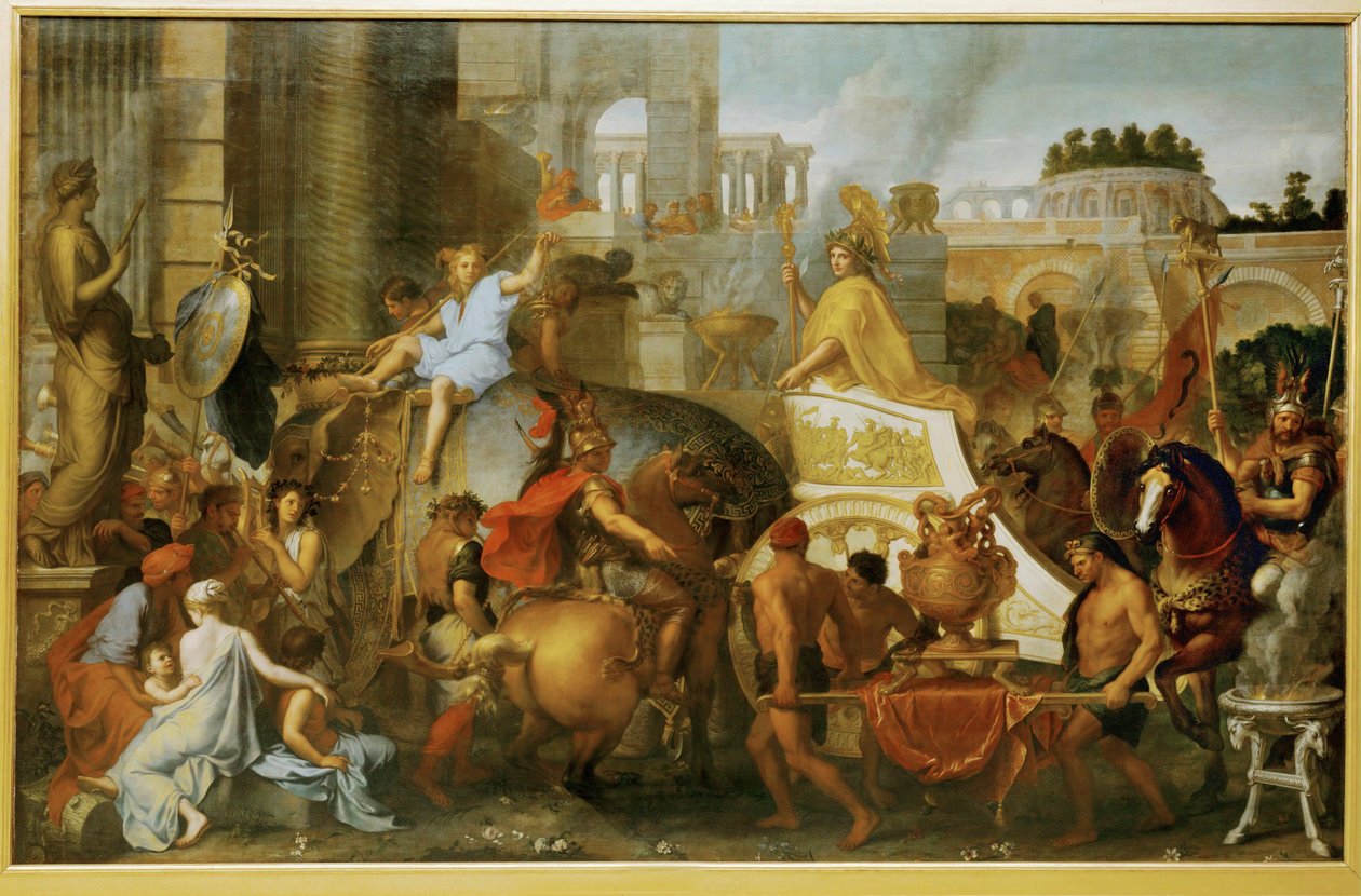 Alexandrův vstup do Babylonu neboli Alexandrův triumf... od Charles (attr. to) Le Brun