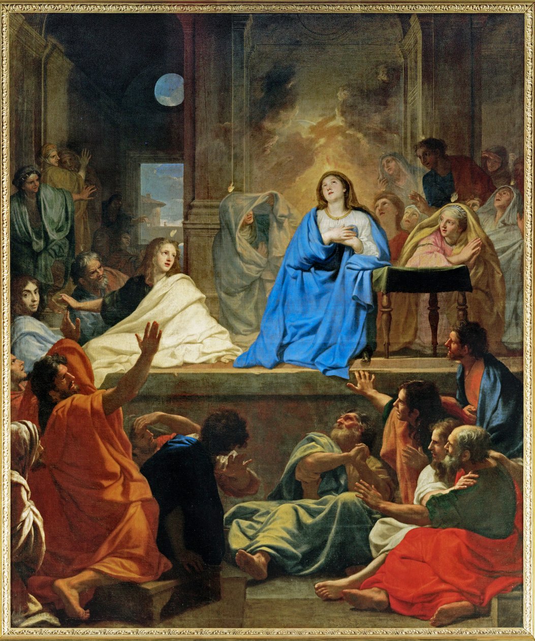 La descente du Saint Esprit - Sestoupení Ducha svatého ... od Charles (attr. to) Le Brun