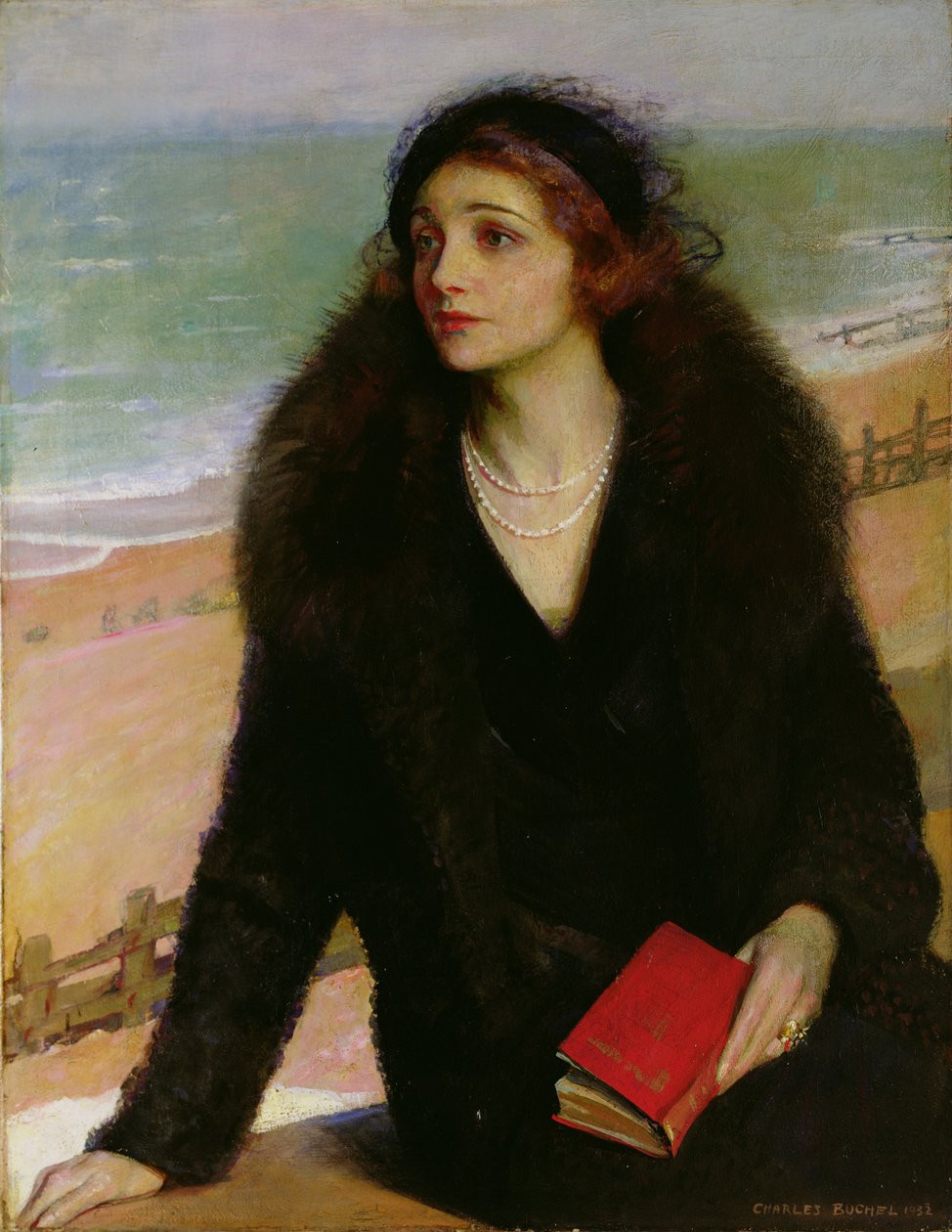 Portrét Ursuly Bloom (1892-1984) na promenádě ve Walton-on-the-Naze od Charles A. Buchel