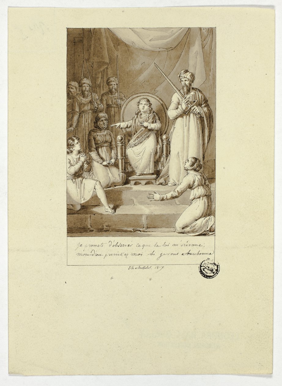 Scéna z Racinovy Athalie od Charles Abraham Chasselat