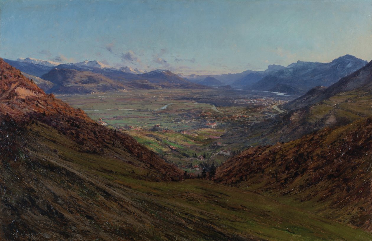 Grenoble při pohledu ze silnice do Sappey 1912 (olej na plátně) od Charles Alexandre Bertier