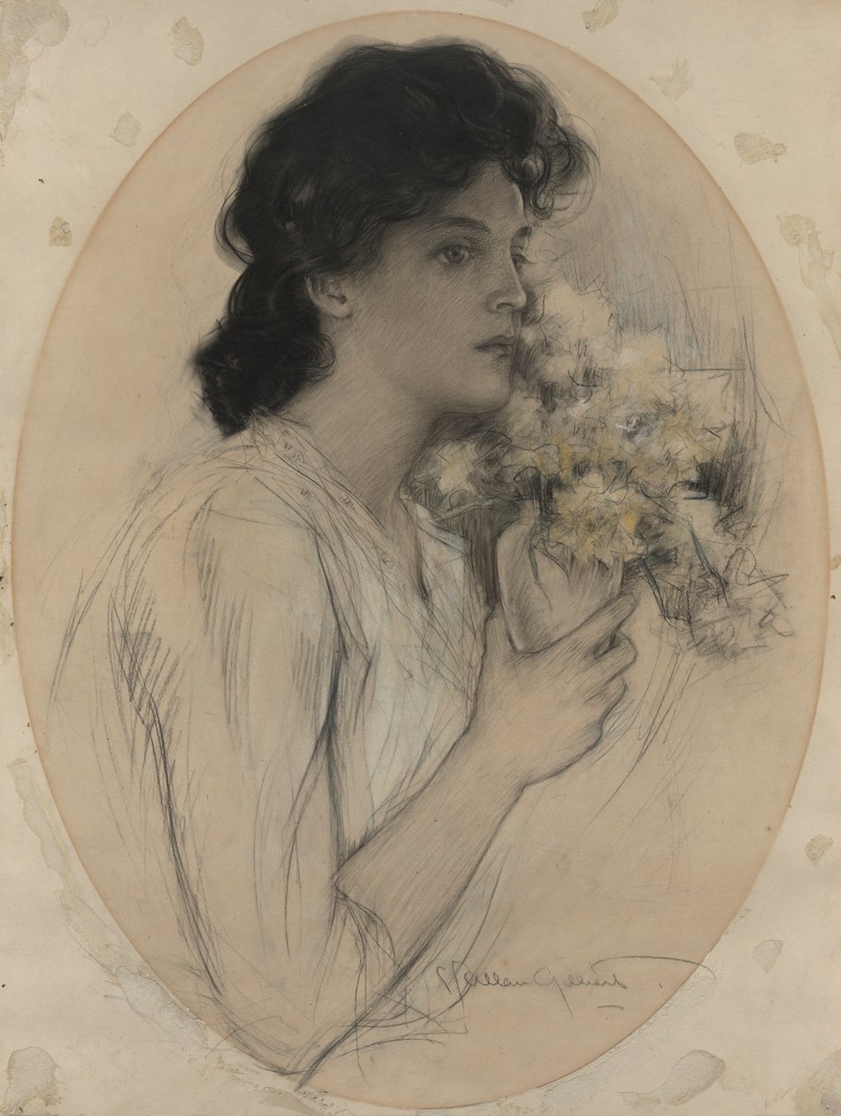 Dívka s květinami od Charles Allan Gilbert