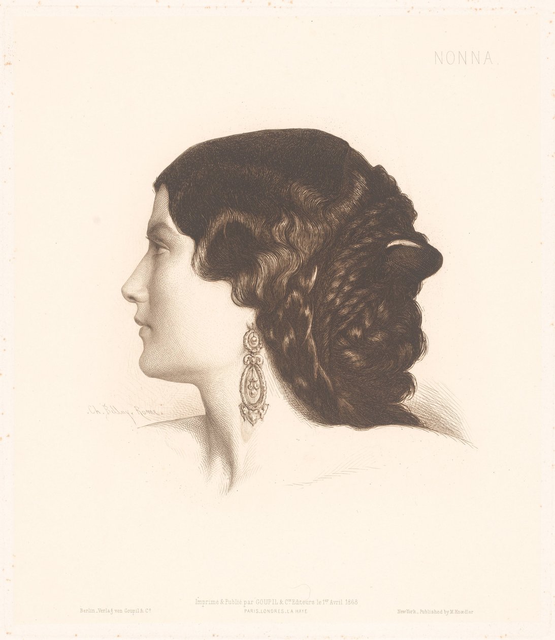 Portrét italské ženy Nonna (název na objektu) Portréty italských žen (název série) od Charles Alphonse Paul Bellay