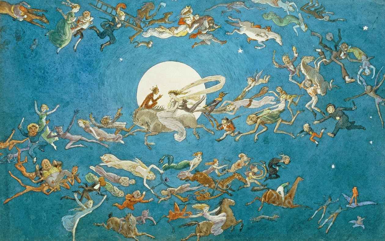Tanec kolem měsíce (wc na papíře) od Charles Altamont Doyle