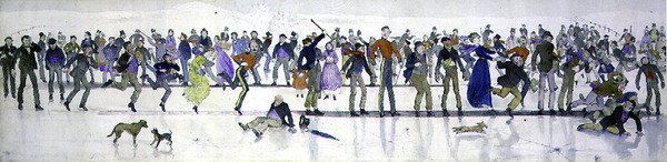 Zimní hry (pero a inkoust, akvarel) od Charles Altamont Doyle