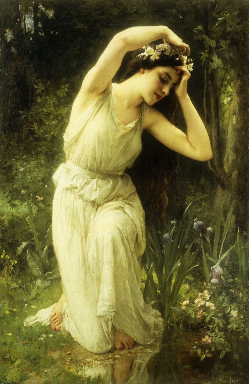 Nymfa v lese (olej na plátně) od Charles Amable Lenoir