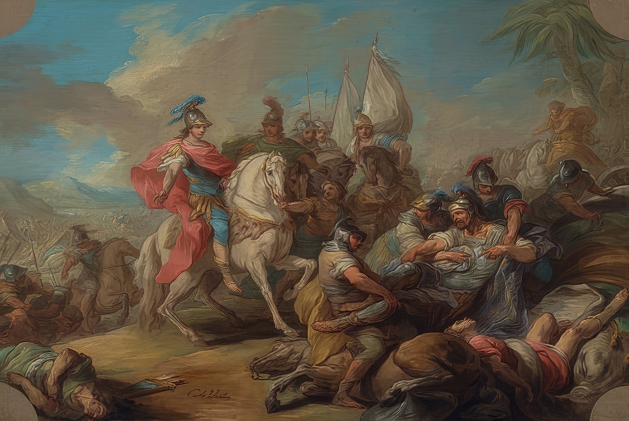 Vítězství Alexandra Velikého nad Pórem. Kolem roku 1738 od Charles André van Loo