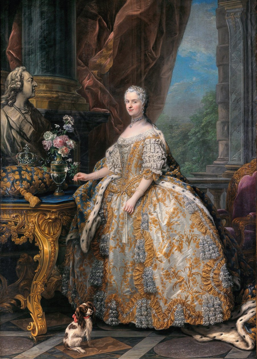 Francouzsky: Marie Leszczinska, reine de France (1703-1768) Marie Leszczinska, královna Francie (1703-1768) od Charles André van Loo