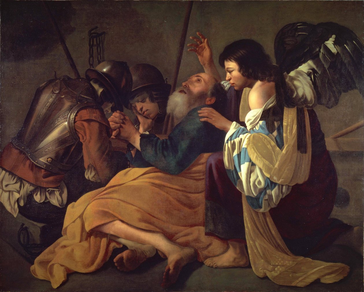 ""Vysvobození svatého Petra"" Obraz ze školy Hendricka Terbrugghena (ter Brugghen) (1588-1629) Národní muzeum západního umění, Tokio Japonsko od Charles Andrew Dyce