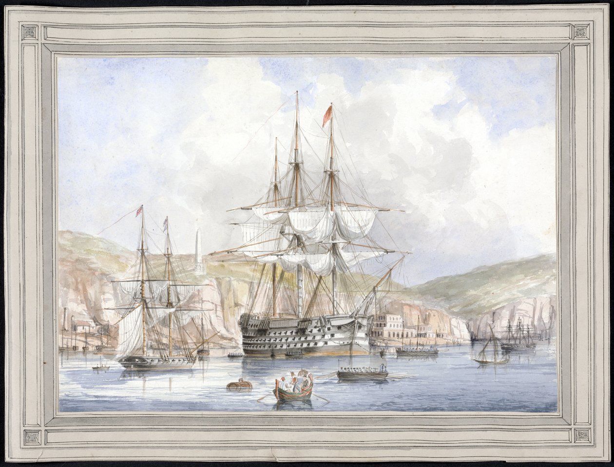 Vue de Malte (View at Malta) - Malba Charlese Andrewa Dyce (1816-1853), akvarel na papíře (25,1x34,9 cm), cca 1849 - Yale University (USA) od Charles Andrew Dyce