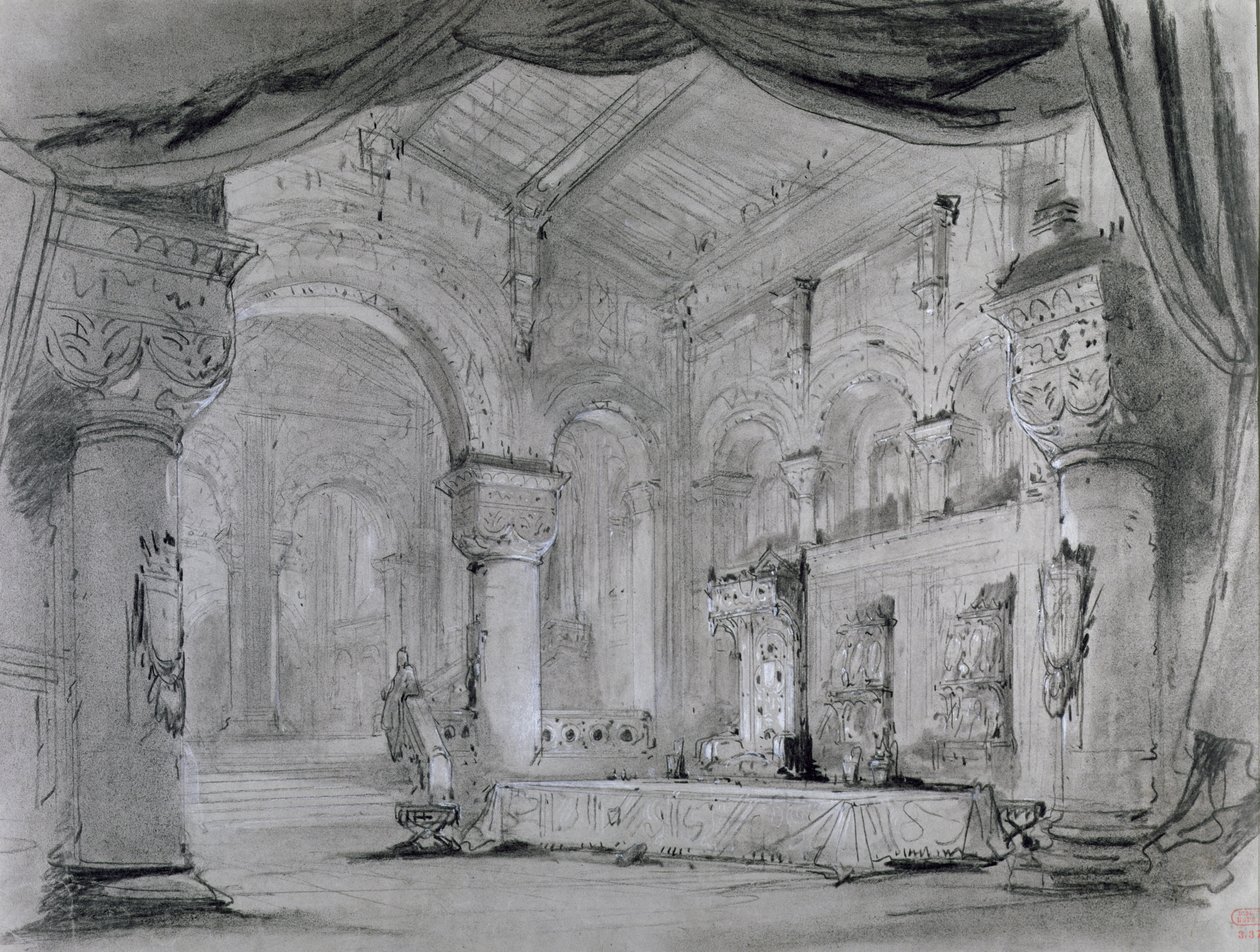 Scénografie interiéru paláce pro představení opery 