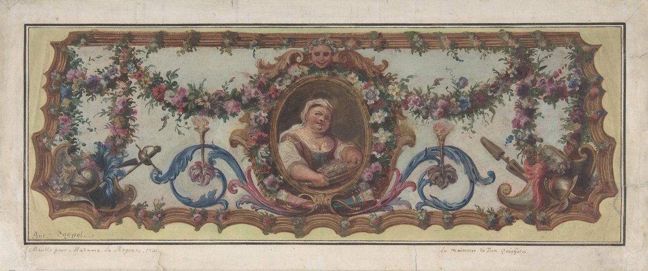 Design pro gobelínové sedátko pohovky, 1721. od Charles Antoine Coypel