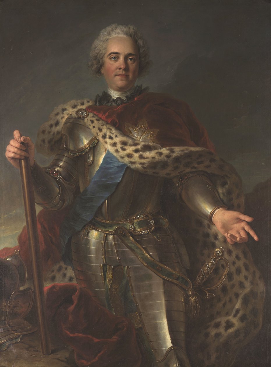 Portrét Maurice de Saxe 1696-1750, maršál Francie, cca 1735-1739. od Charles Antoine Coypel
