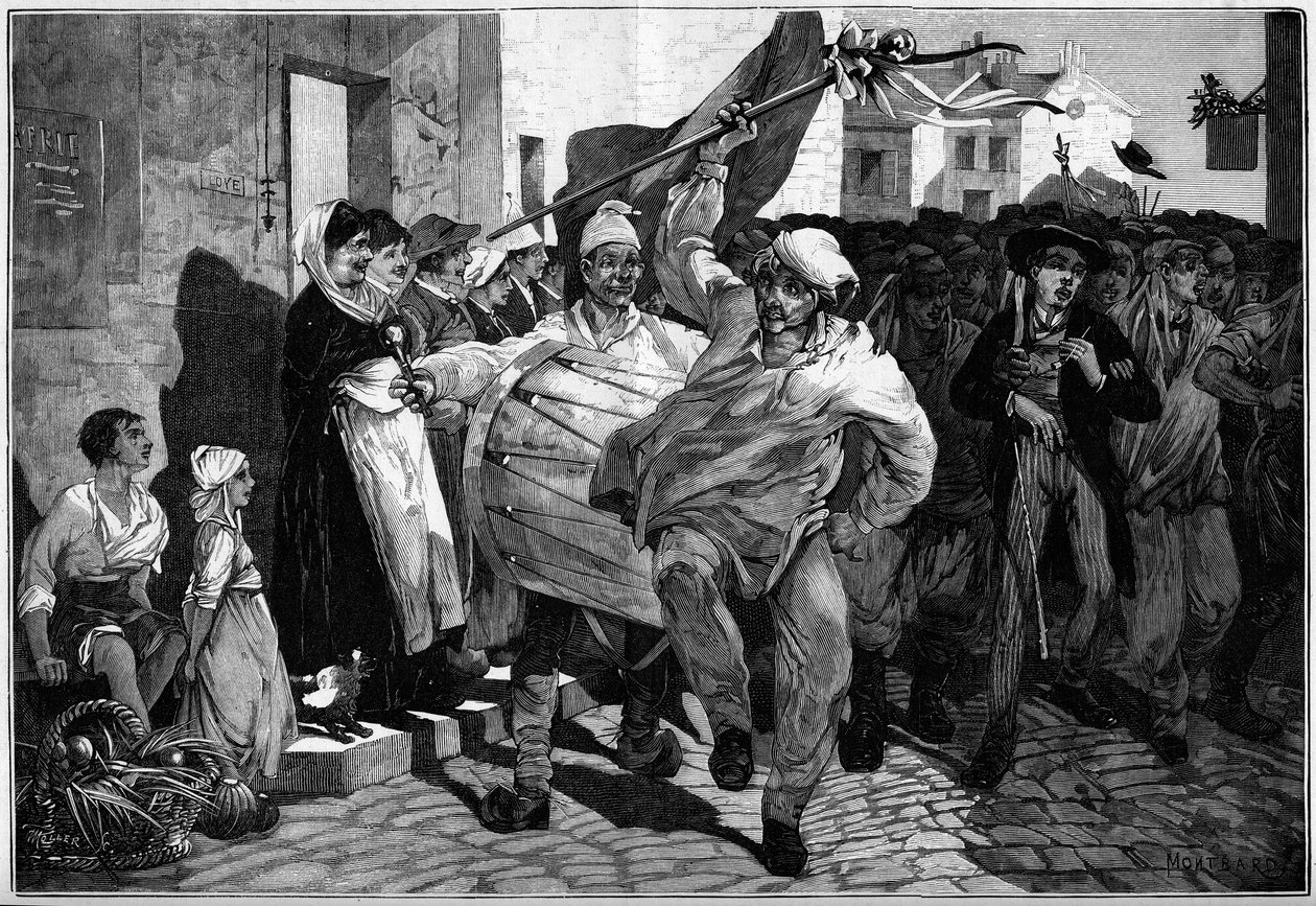 Vojenská služba: losování v Burgundsku, branci u Maconu. Rytina od Montbarta v „“The Illustrous World”” č. 1299 z 18. února 1882. od Charles Auguste Loye