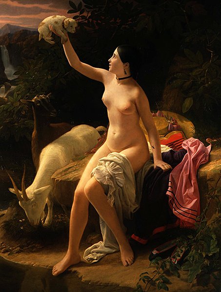 Pastorační idyla (olej na plátně) od Charles Auguste Steuben