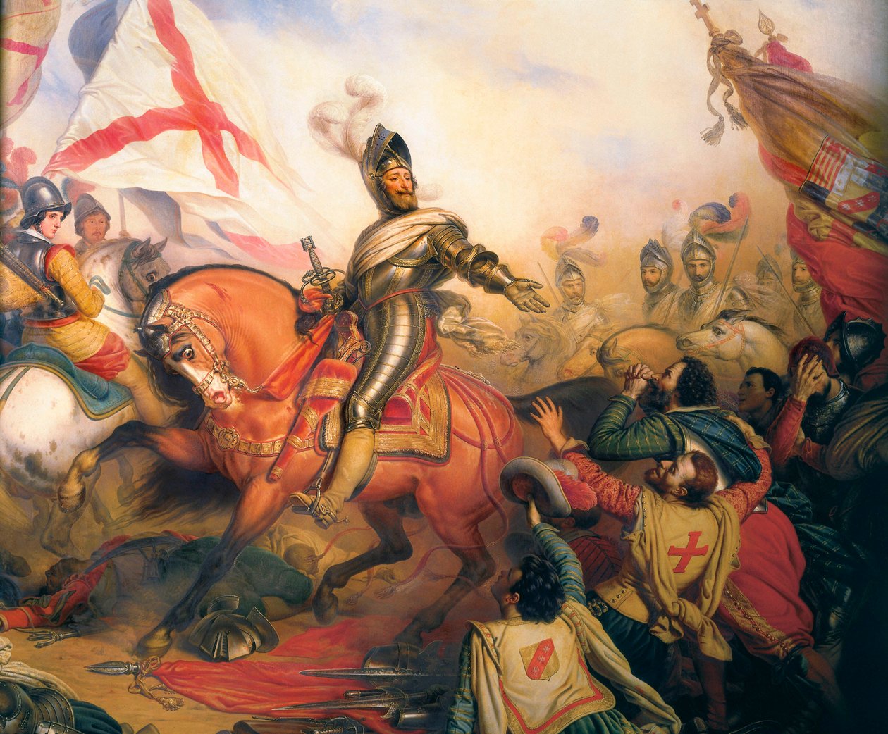 „Král Jindřich IV v bitvě u Ivry“, obraz barona Charlese von Steuben od Charles Auguste Steuben