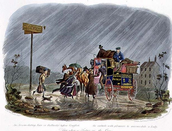 „Vstřícné jízdné, nebo galantnost před pohodlím“, vyryto R.G. Rychtář (fl.1811-37) hospoda. od Thomase McLeana od Charles B. (after) Newhouse