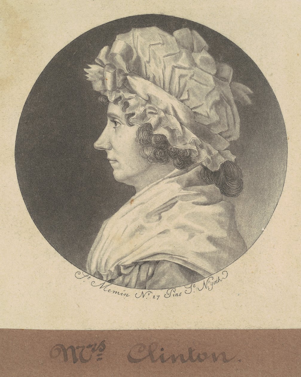 Cornelia Tappen Clintonová od Charles B. J. Févret de Saint Mémin