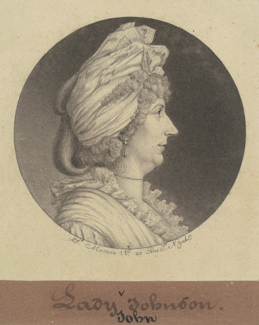 Lady Mary Watts Johnsonová od Charles B. J. Févret de Saint Mémin
