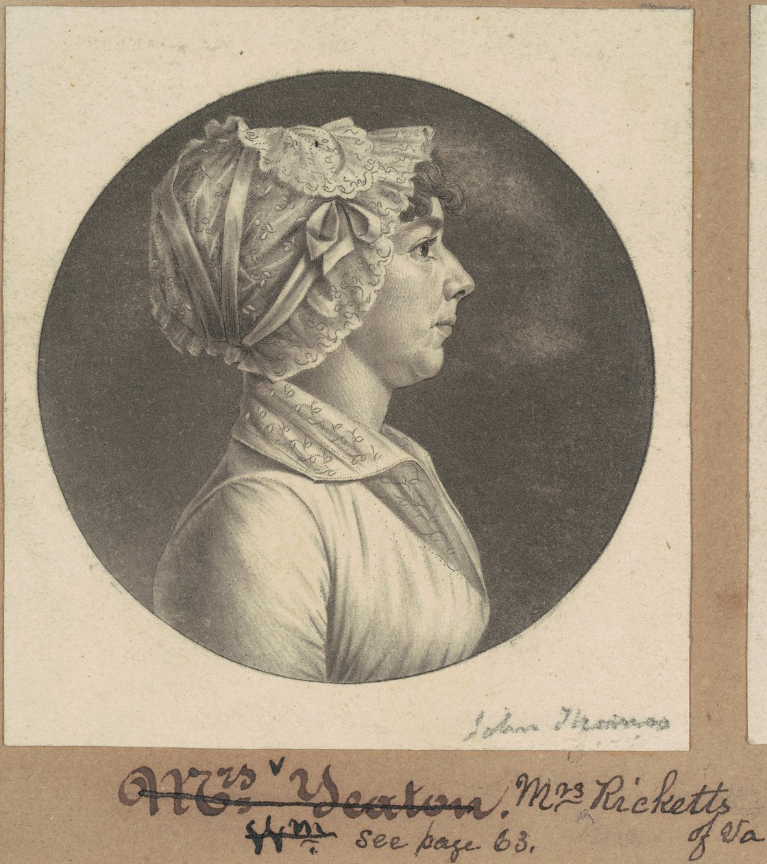 Mary Barr Rickettsová od Charles B. J. Févret de Saint Mémin