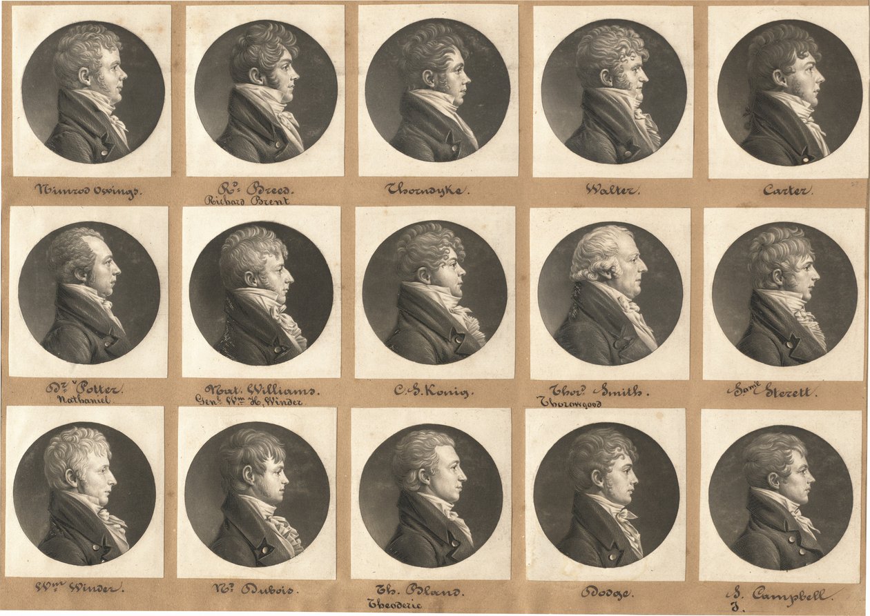 Sbírka portrétů Saint-Mémin, skupina 27 od Charles B. J. Févret de Saint Mémin