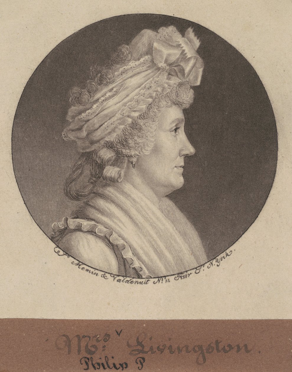 Sarah Johnson Livingstonová od Charles B. J. Févret de Saint Mémin