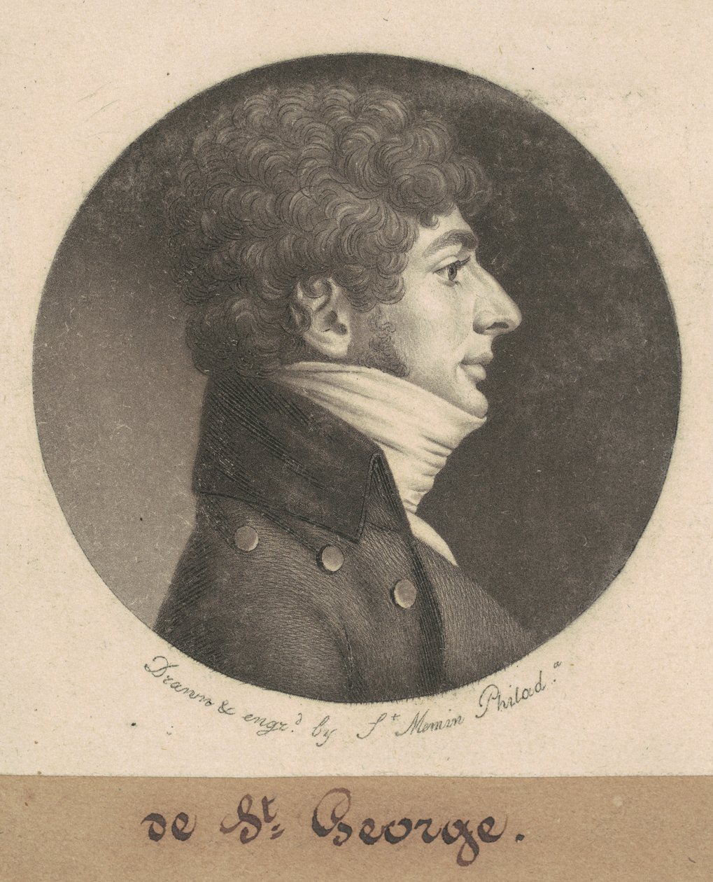 sv. Jiří od Charles B. J. Févret de Saint Mémin