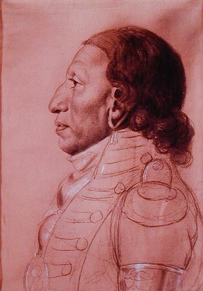 Payouska, náčelník Velkých Osagů od Charles Balthazar Julien Févret de Saint Mémin