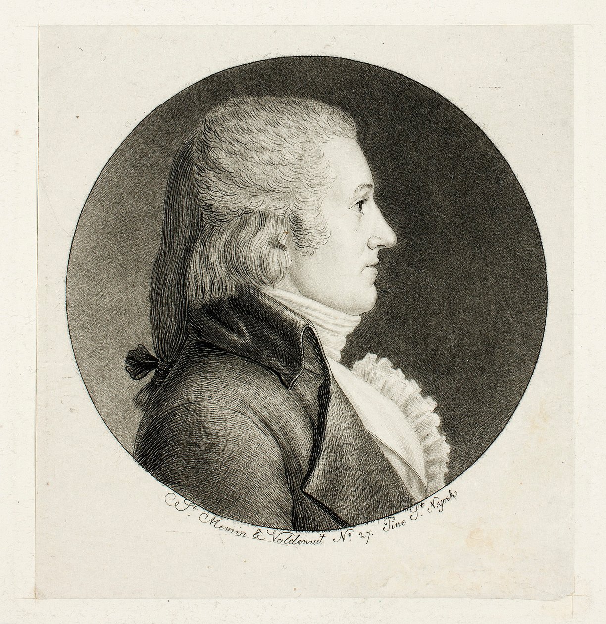 Profilový portrét, Blake od Charles Balthazar Julien Févret de Saint-Mémin