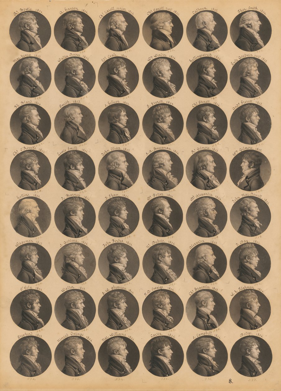 Saint-Mémin, list 8 od Charles Balthazar Julien Févret de Saint-Mémin