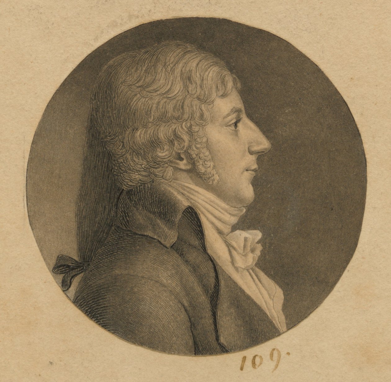 Neidentifikovaný muž od Charles Balthazar Julien Févret de Saint-Mémin
