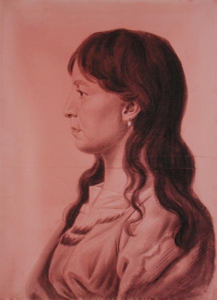 Žlutá kukuřice, indická dívka z Iowas z Missouri (tužka a dřevěné uhlí na papíře) od Charles Balthazar Julien Févret de Saint Mémin