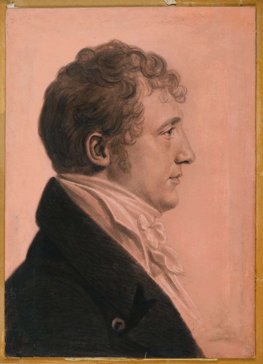 James Alexander Fulton z Mt. Erin, kolem roku 1808 (uhl, bílá křída a bistre pastelová pastelka na papíře položeném na desce) od Charles Balthazar Julien Févret de Saint Mémin