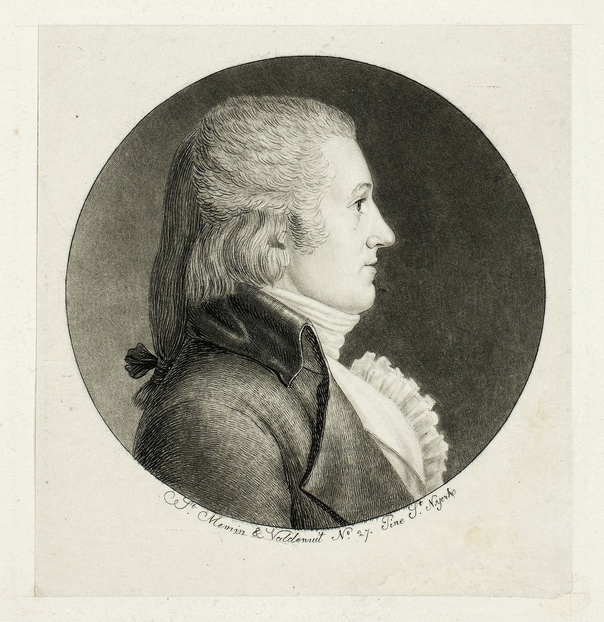 Profilový portrét, Blake od Charles Balthazar Julien Févret de Saint Mémin