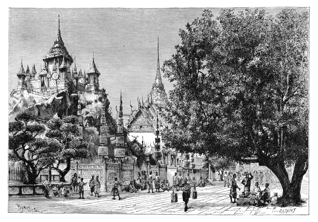 Ulice v Bangkoku, Thajsko, 1895. od Charles Barbant