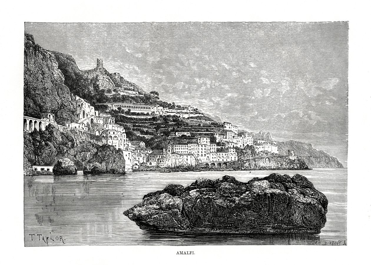 Amalfi, Itálie, 1879 od Charles Barbant