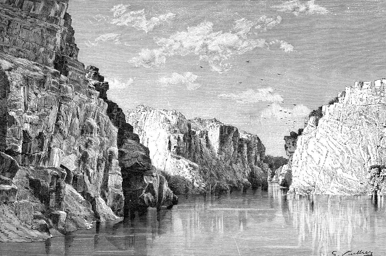 Soutěska Marble Rocks, Indie, 1895. od Charles Barbant