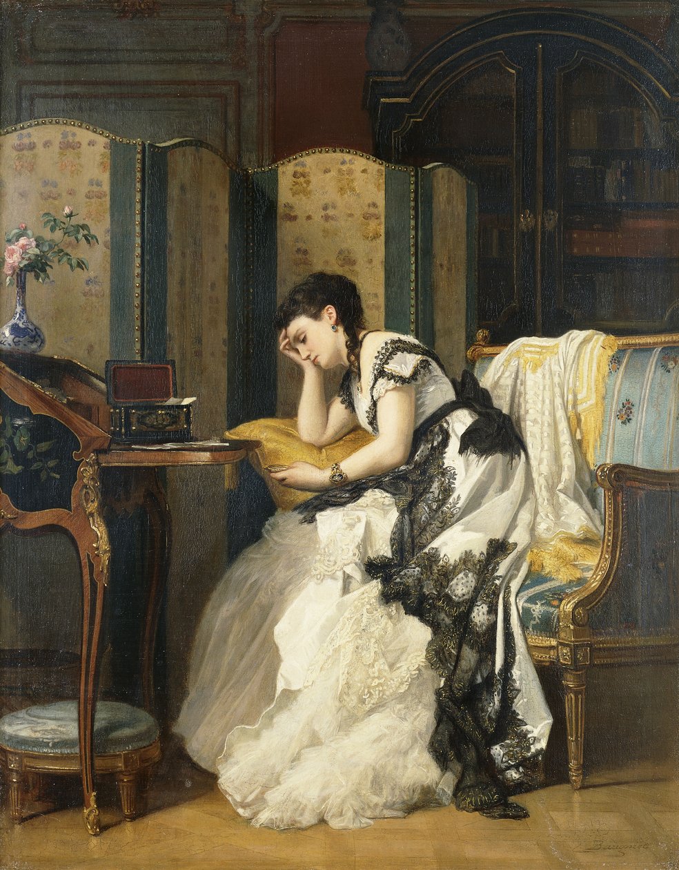 Nostalgie, 55,8 x 44 cm od Charles Baugniet