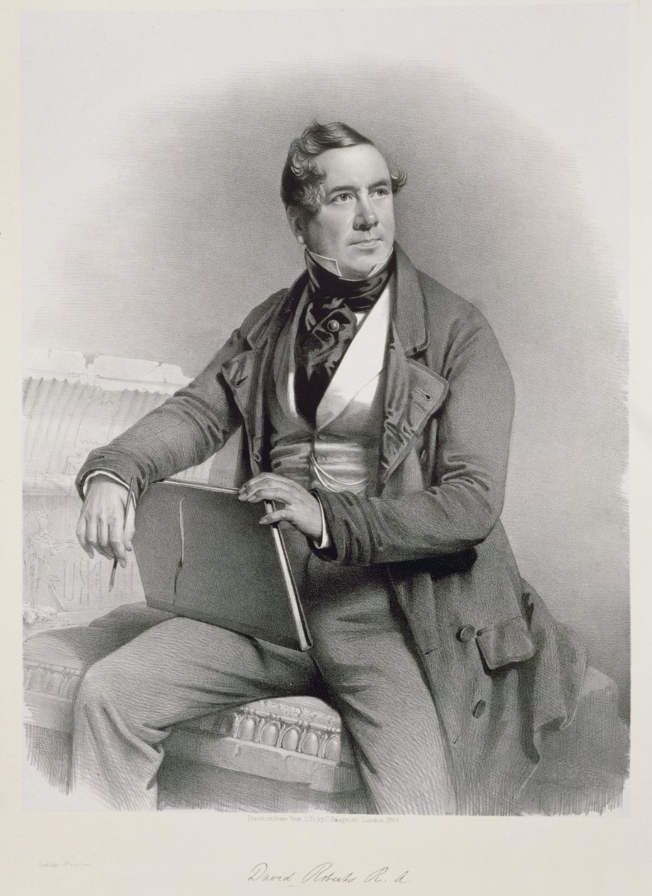 Portrét Davida Robertse (1796-1864) na frontispisu I. dílu knihy "Svatá země", 1844 od Charles Baugniet
