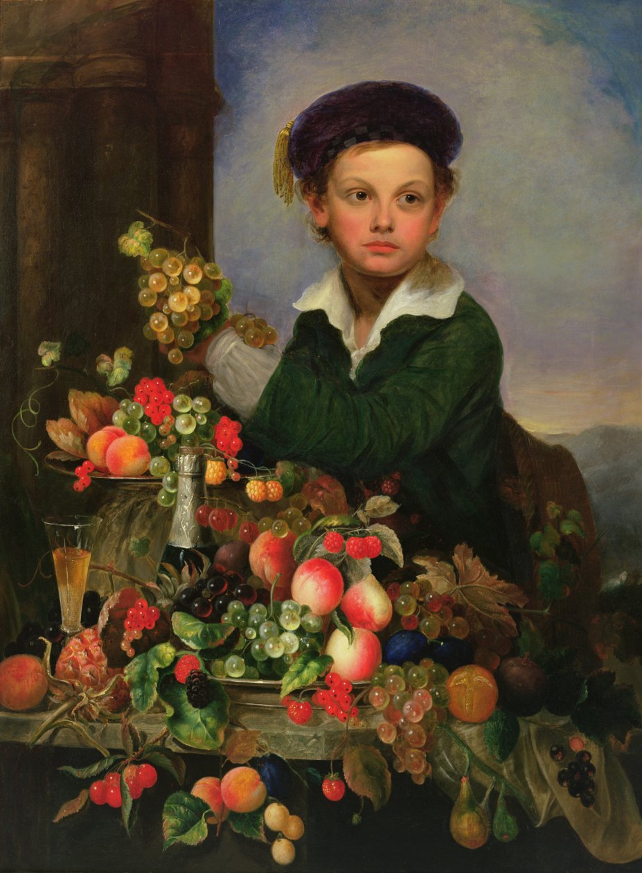 Chlapec se zátiším, asi 1855 (olej na plátně) od Charles Baum