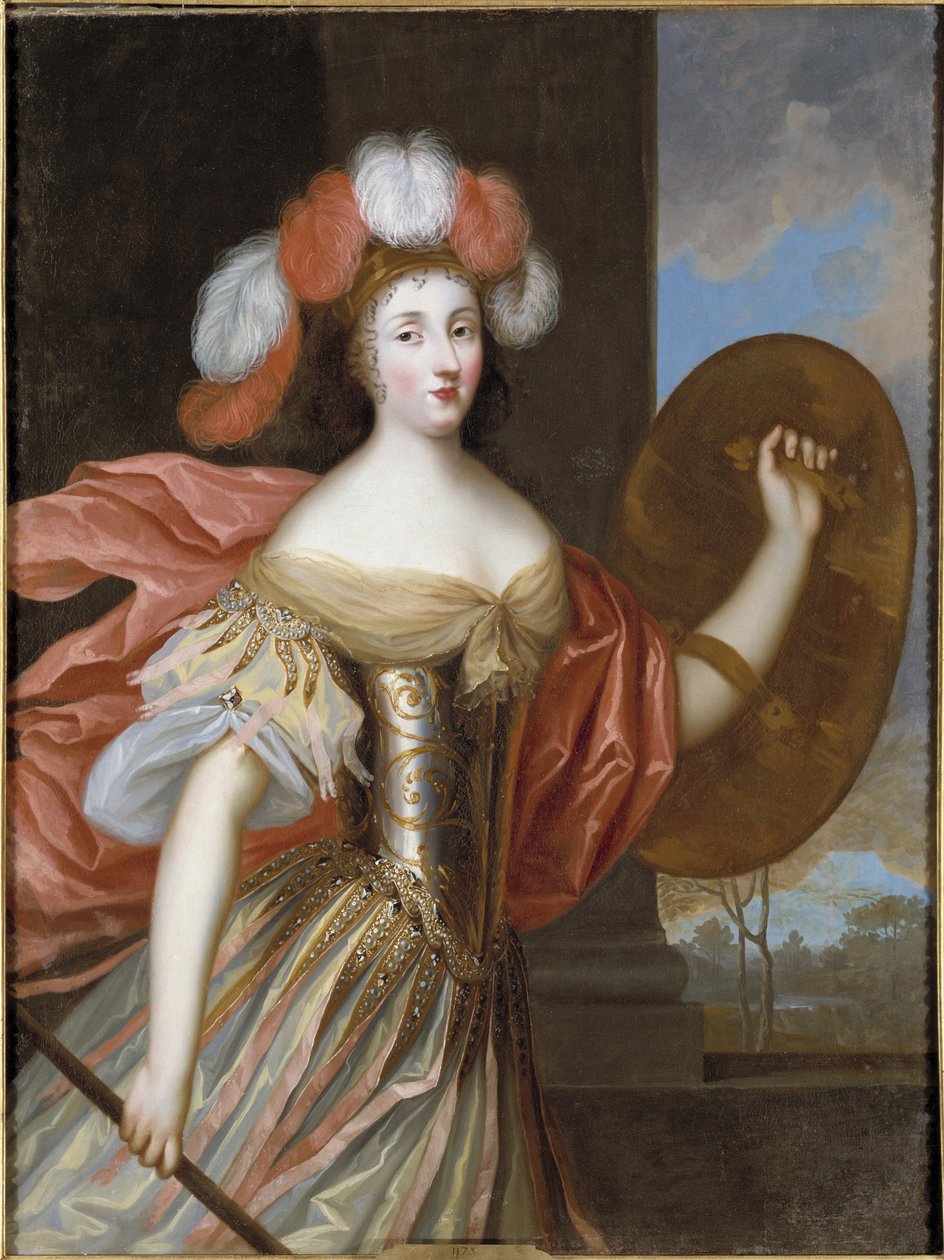Olympe Mancini, hraběnka ze Soissons a Athéna - Portrét Olympie Mancini (1638-1708), hraběnky ze Soissons jako Athény, od Beaubruna, Charlese (1604-1692). Olej na plátně. Rozměr: 130 x 99 cm. Národní muzeum Stockholm od Charles Beaubrun