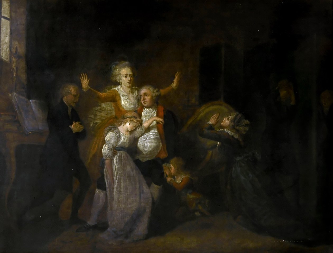 Rozloučení s Ludvíkem XVI. jeho rodinou v chrámu, 20. ledna 1793 od Charles Benazech