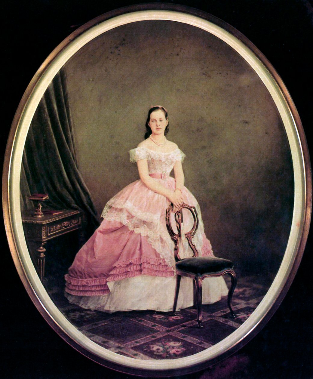 Portrét velkovévodkyně Marie Alexandrovny z Ruska, 1853-1920, 1860-70 od Charles Bergamasco