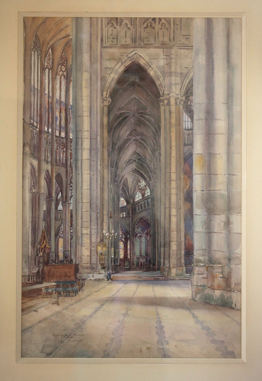 Interiér katedrály v Beauvais, cca 1896 (akvarel) od Charles Bernier