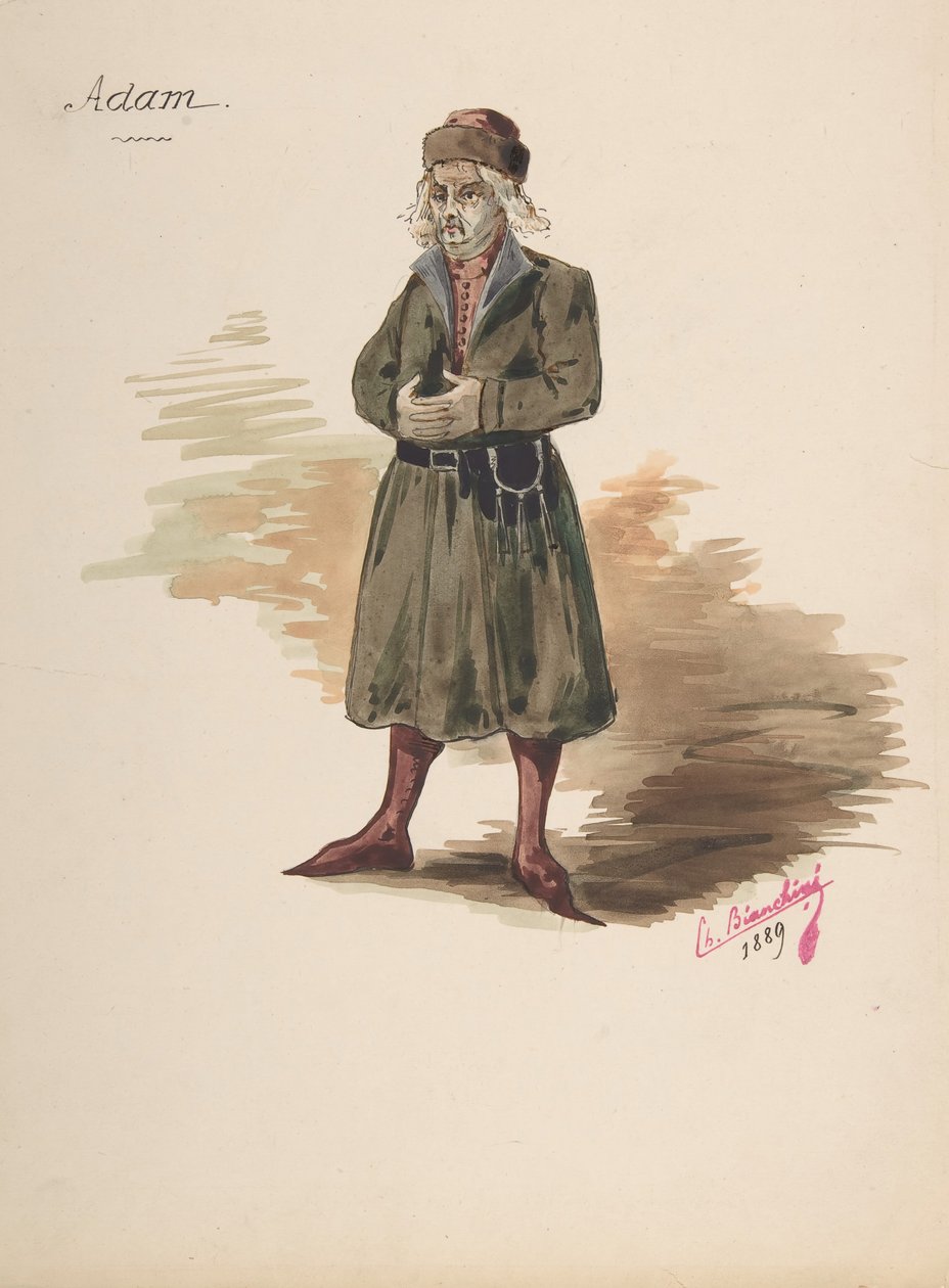 Kostýmní návrh pro Adama, 1889. od Charles Bianchini