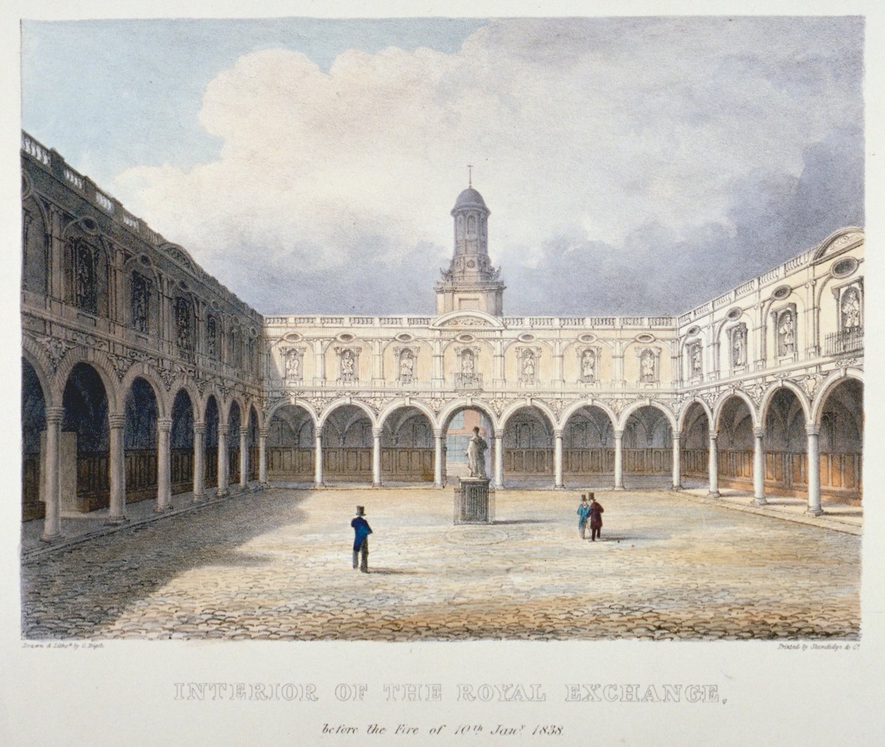 Courtyard of the Royal Exchange, City of London, 1838. od Charles Bigot